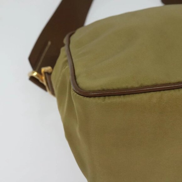 PRADA Shoulder Bag Nylon Beige Gold Auth 138224 - Picture 4 of 16